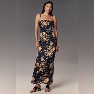 Reformation Frankie Silk Maxi Dress In Divinity, brand new, never worn, no flaws